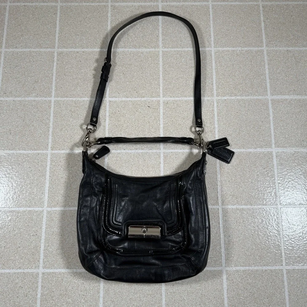 Vintage Y2K Coach Kristin Spectator Leather Hobo Shoulder Bag Crossbody Black